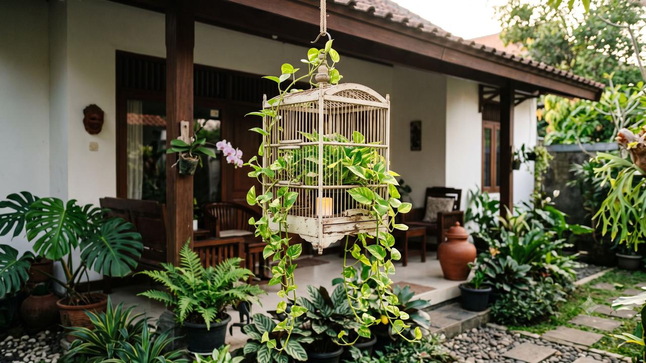 Dekorasi Halaman dari Barang Bekas