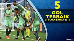 Video lima gol terbaik di ajang Piala Eropa 2016, salah satunya gol dari Cristiano Ronaldo saat melawan Hungaria, Rabu (22/06/2016).