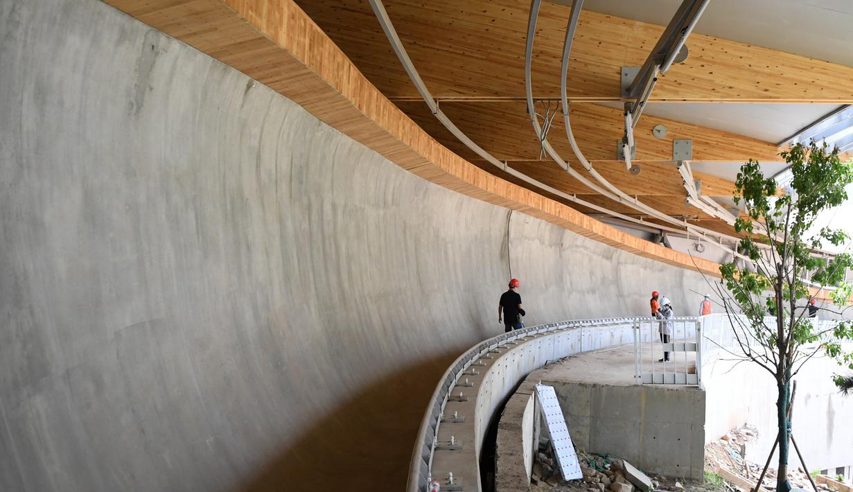 Foto yang diabadikan pada 29 Juli 2020 ini menunjukkan Pusat Seluncur Nasional di Yanqing yang terletak di pinggiran utara Beijing, ibu kota China. (Xinhua/Zhang Chenlin)