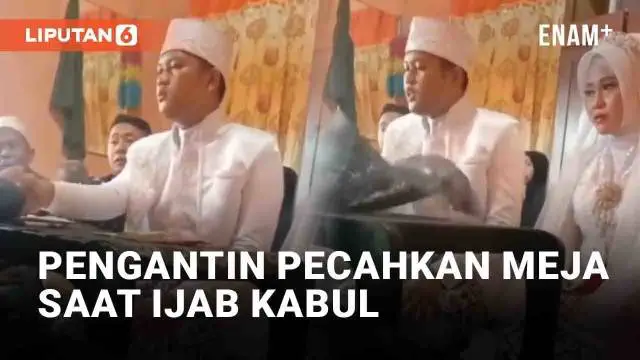 Prosesi ijab kabul umumnya berlangsung khusyuk dan penuh haru. Namun tidak dengan pengantin ini, mempelai pria justru sangat bersemangat. Hingga ijab kabul diwarnai insiden kaca meja pecah.