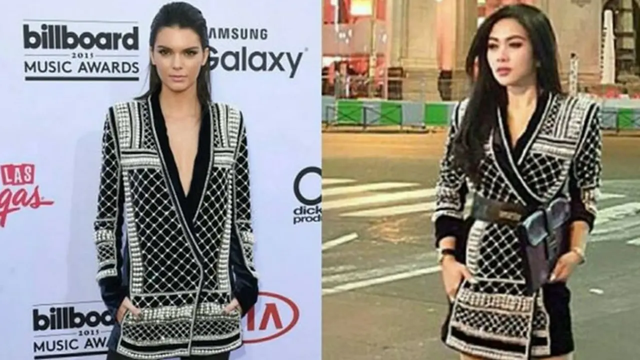 7 Potret Beda Gaya Syahrini dengan Selebriti Dunia Saat Pakai Busana yang Sama