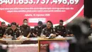 Direktur Penyidikan Jampidsus Kejagung Saiful Bahri Siregar (kanan) bersama Kepala Bidang Hubungan Media dan Kehumasan Puspenkum Kejagung Tri Sutrisno (kiri) memberikan keterangan terkait kasus dugaan korupsi tata kelola nikel di Gedung Bundar, Kejaksaan Agung, Jakarta, Senin, 31 Agustus 2026. (KLY/Arie Basuki).
