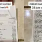 Pria ini habiskan Rp 33 juta untuk makan di restoran sushi. (Sumber: TikTok/@antonykumalawijaya)