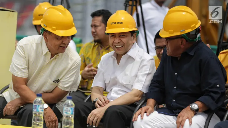 Senyum Semringah Setya Novanto di Peresmian Pembangunan Gedung DPP Golkar