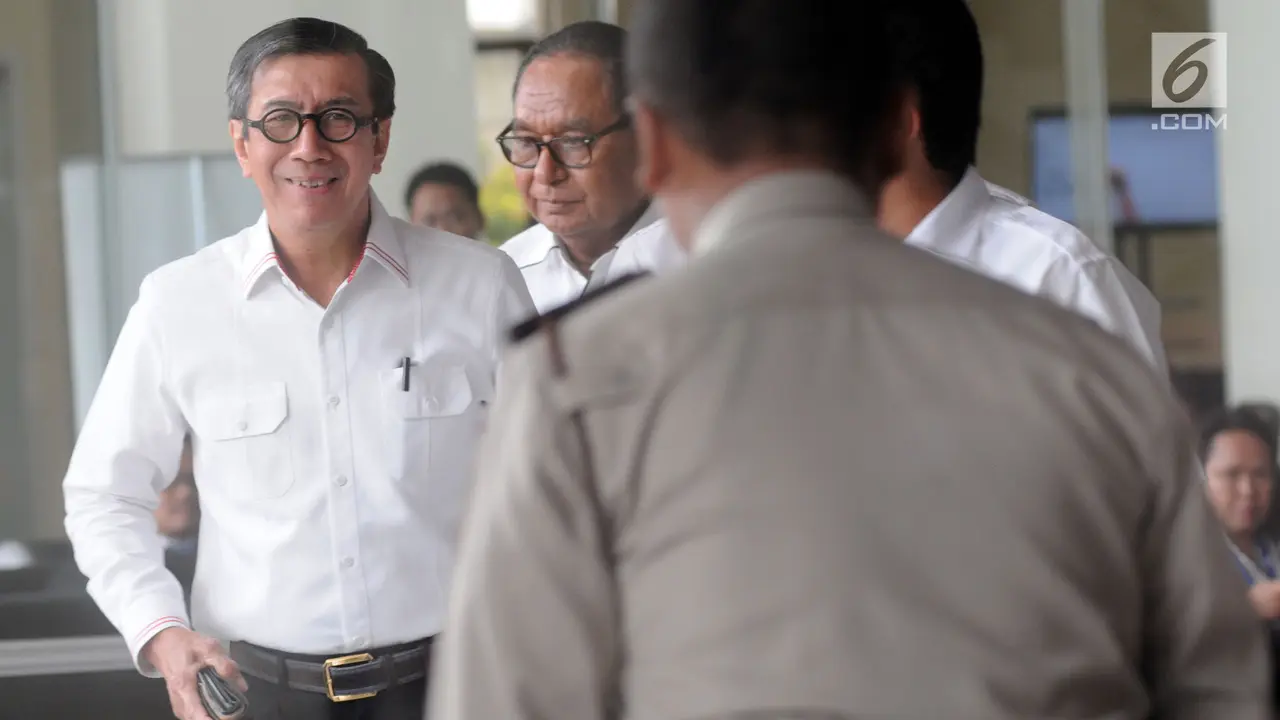 Ekspresi Menkumham Yasonna Laoly Usai Diperiksa KPK