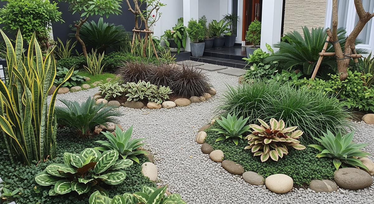Gravel Garden yang Minim Perawatan dan Tetap Hijau/AI Generated
