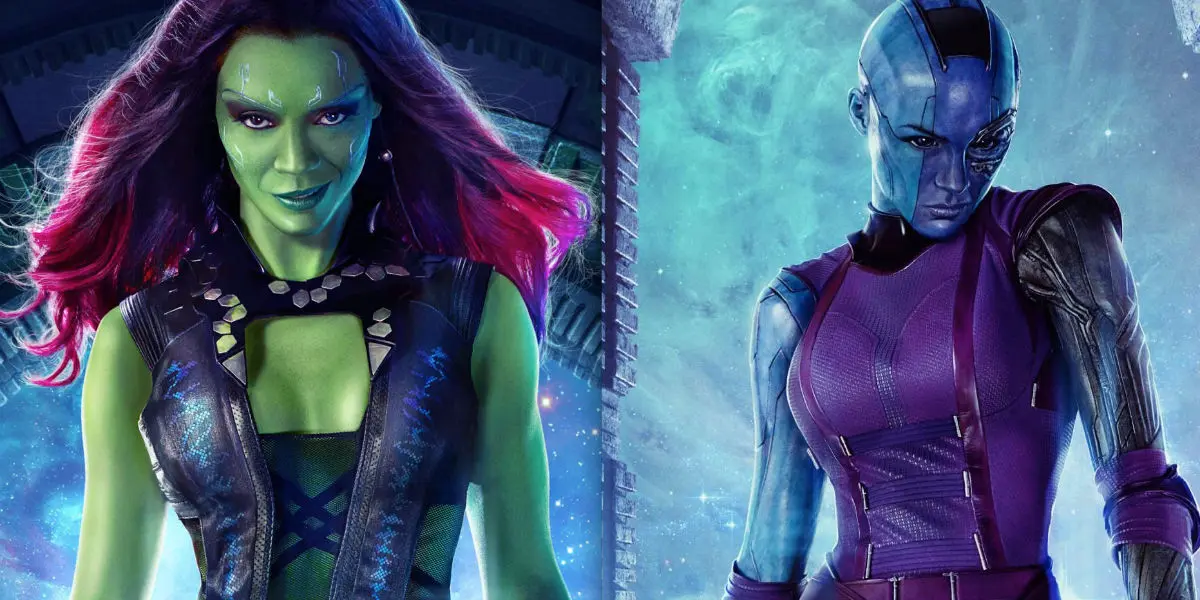 Gamora dan Nebula dalam Guardians of the Galaxy. (screenrant.com)