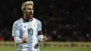 Gol tunggal kemenangan Argentina atas Uruguay diciptakan Lionel Messi pada menit ke-43. (AP/Natascha Pisarenko)