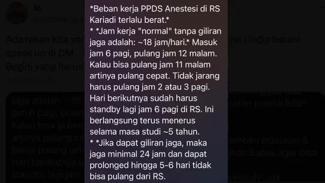 Di Balik Meninggalnya Mahasiswi PPDS Anestesi Undip, Rekan Seperjuangan Singgung Soal Jam Kerja yang Berat