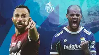 Liga 1 - Ilija Spasojevic Vs David da Silva - Bali United Vs Persib Bandung (Bola.com/Adreanus Titus)