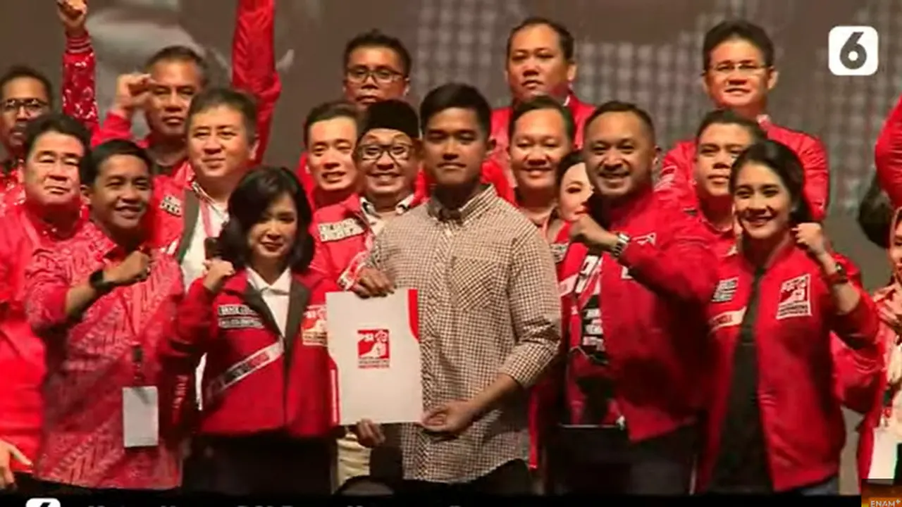 Kaesang Pangarep saat ditetapkan menjadi Ketua Umum PSI.