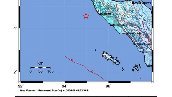Gempa M 5,9 Guncang Calang Aceh Jaya