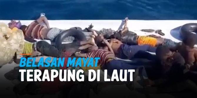 VIDEO: Tragis, Belasan Jasad Terapung di Laut Mediterania Libya