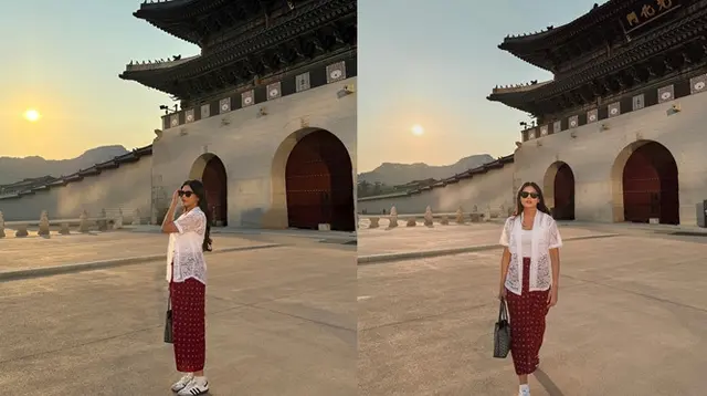 Potret liburan Yunita Siregar ke Korea Selatan (sumber: Instagram/yunitasiregar)