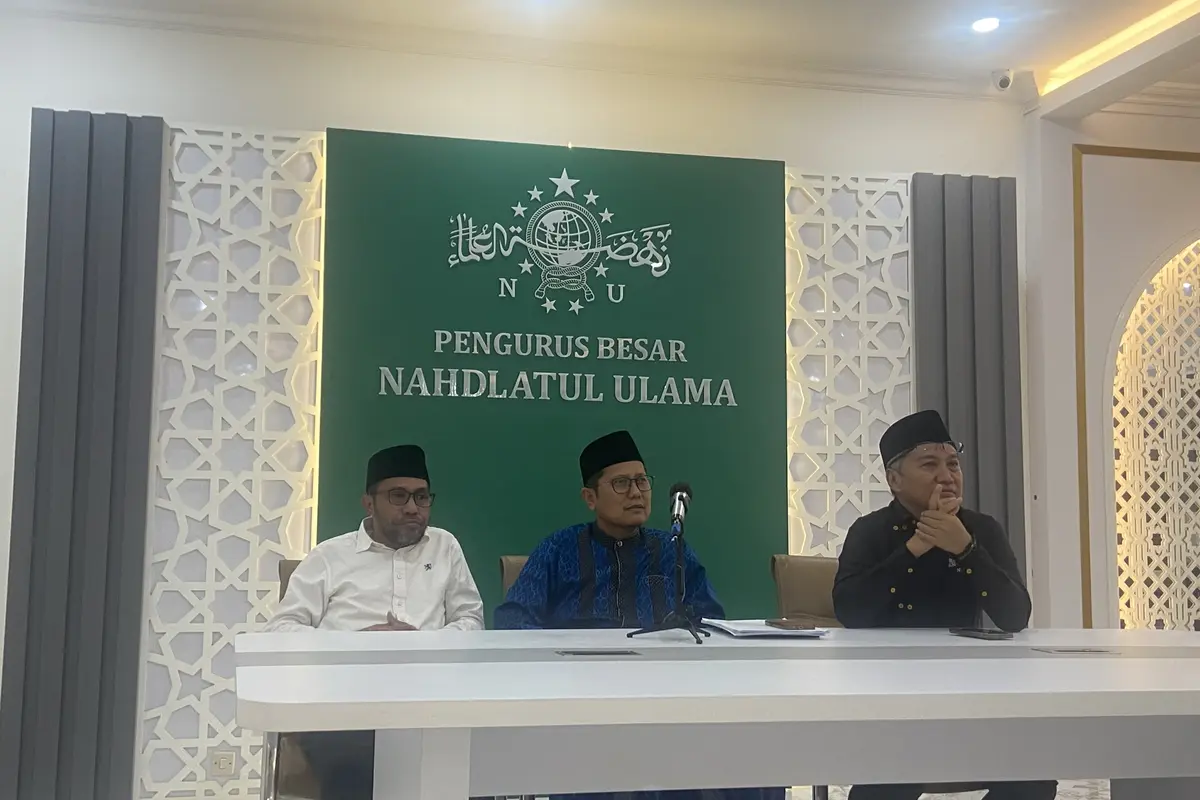 Tim Panel dari Pansus PKB saat jumpa persi di Markas PBNU, Jalan Kramat Raya Jakarta Pusat, Senin (5/8/2024).