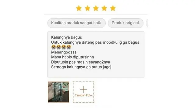 6 Ulasan Pembeli saat Belanja di Online Shop Ini Bikin Baper, Kocak