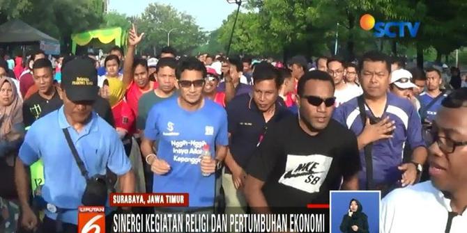 Sandiaga Uno Ajak Ribuan Warga Surabaya Lari Pagi