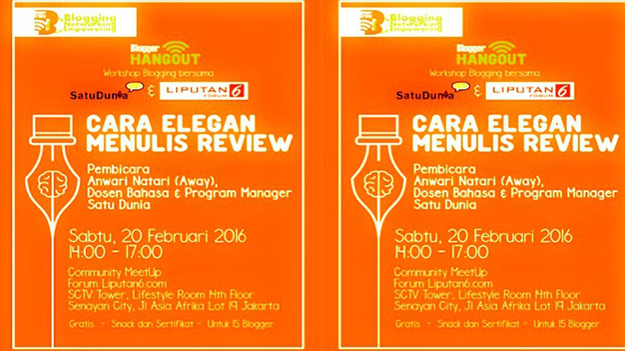 Daftar Yuk, Workshop Blogging Bareng Komunitas BloggerCrony