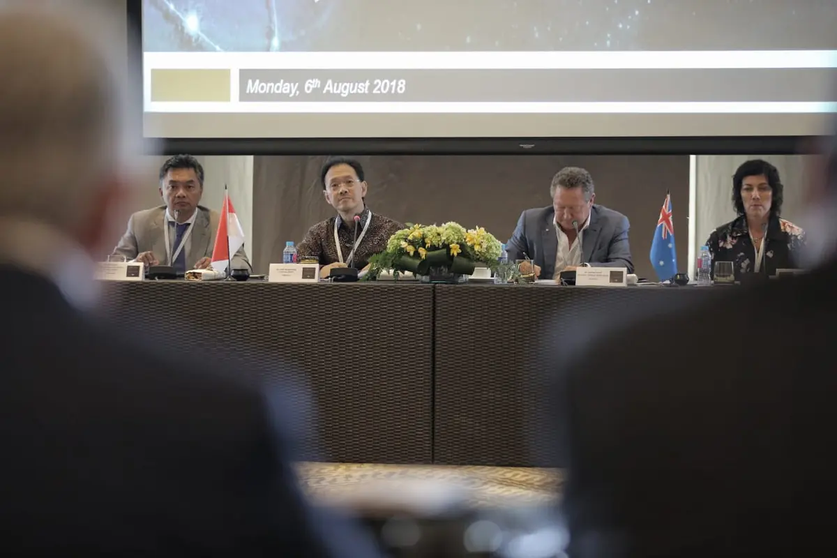 Suasana pembukaan Bali Process Business Forum 2018, Senin 6 Agustus di Nusa Dua, Bali (Faizal Fanani / Liputan6.com)