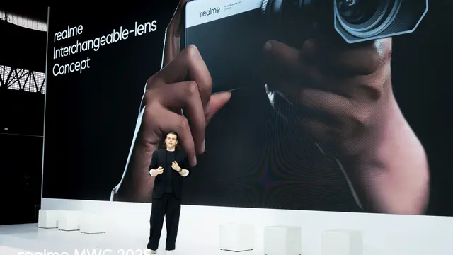 Smartphone konsep realme  dengan kemampuan kamera modular yang dipamerkan di MWC 2025 (Foto: Realme)