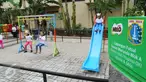 Sejumlah anak sedang bermain di area Ruang Publik Terbuka Ramah Anak (RPTRA) Marunda yang bertempat di Kelurahan Marunda, Cilincing, Jakarta (18/10).  RPTRA Marunda terbagi menjadi area outdoor dan indoor. (Liputan6.com/Istimewa) 