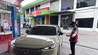 Pantauan Terkini SPBU COCO Yos Sudarso Medan. (Liputan6.com/Reza Efendi).