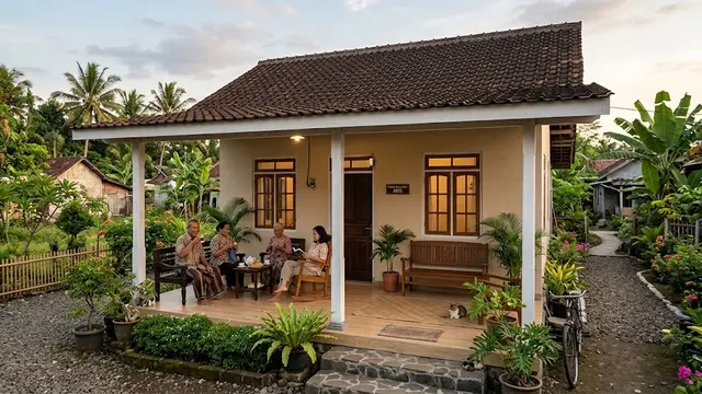 9 Desain Rumah Minimalis Kampung dengan Teras Luas Buat Santai Sore