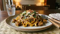 Resep Fettuccine Bumbu Bebek yang Creamy dan Medok