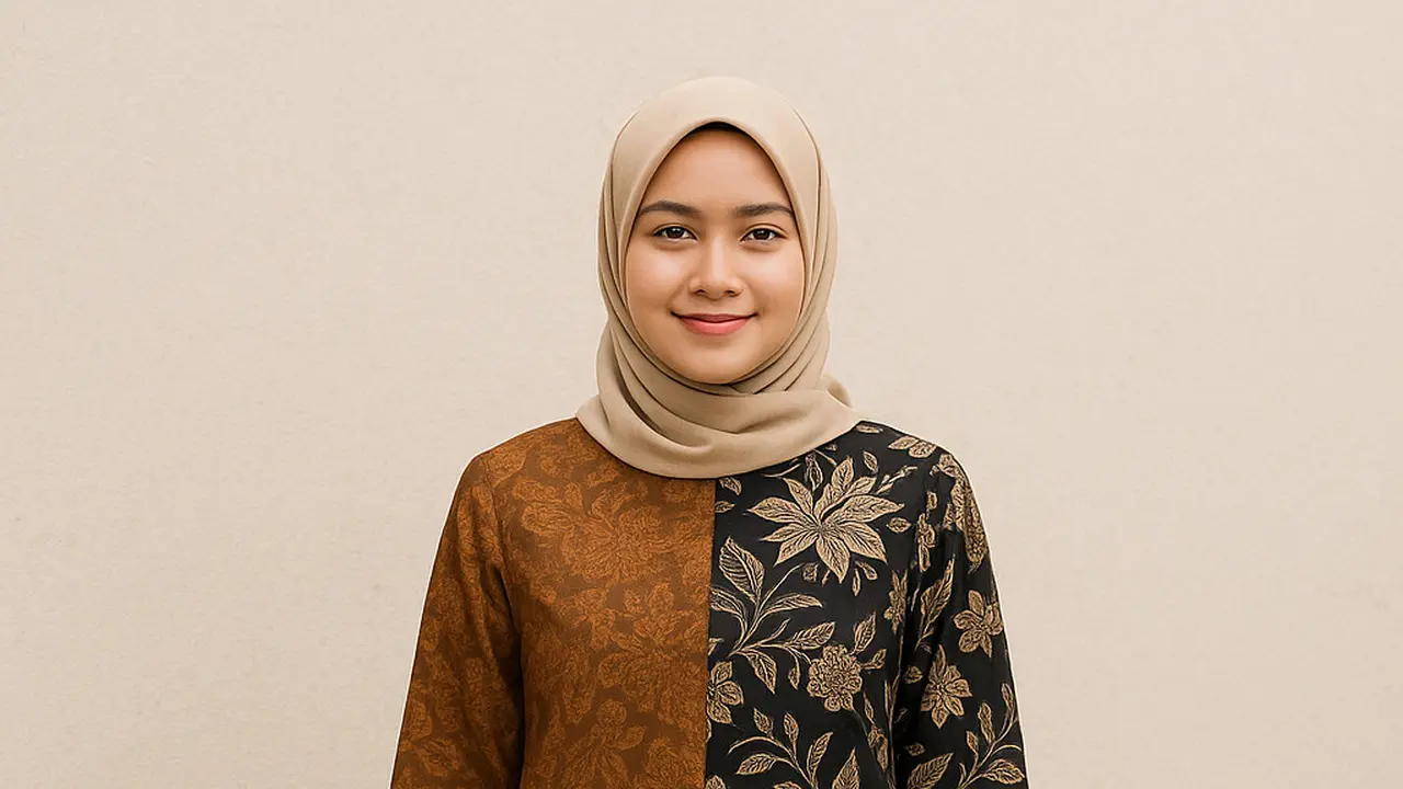 Model Tunik Batik Kombinasi 2 Warna/Ilustrasi gambar AI