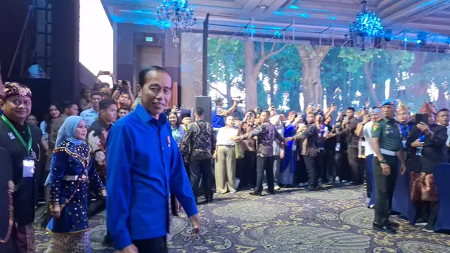 Presiden Joko Widodo atau Jokowi saat menghadiri Kongres ke-6 Partai Amanat Nasional (PAN) di Hotel Kempinski Jakarta Pusat, Jumat (23/8/2024).