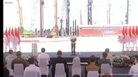 Presiden Jokowi mencanangkan pembangunan pembangunan Smelter PT Freeport Indonesia di Gresik Jawa Timur hari ini. (Istimewa)