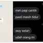 Chat bangunkan pacar (Sumber: Twitter/Askrlfess)