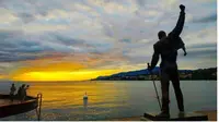 Patung Freddie Mercury di Montreux, Swiss. (dok.Instagram @javiorsanc/https://www.instagram.com/p/B19qQSfI0-Z/Henry