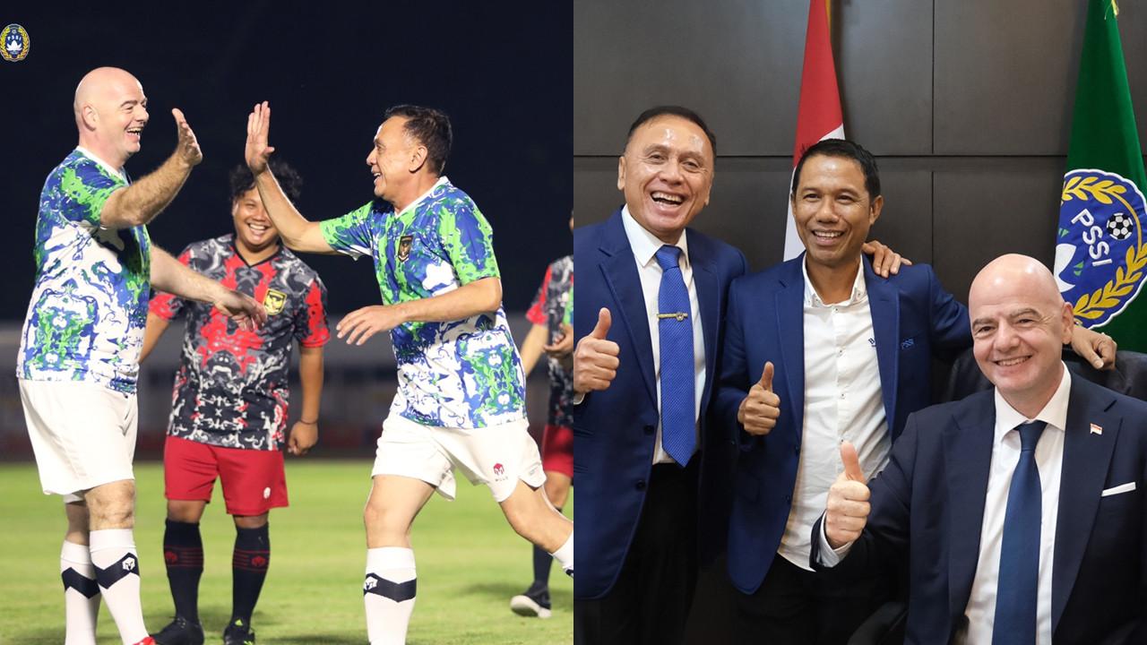 Presiden FIFA dan Ketum PSSI Main Sepakbola Baren