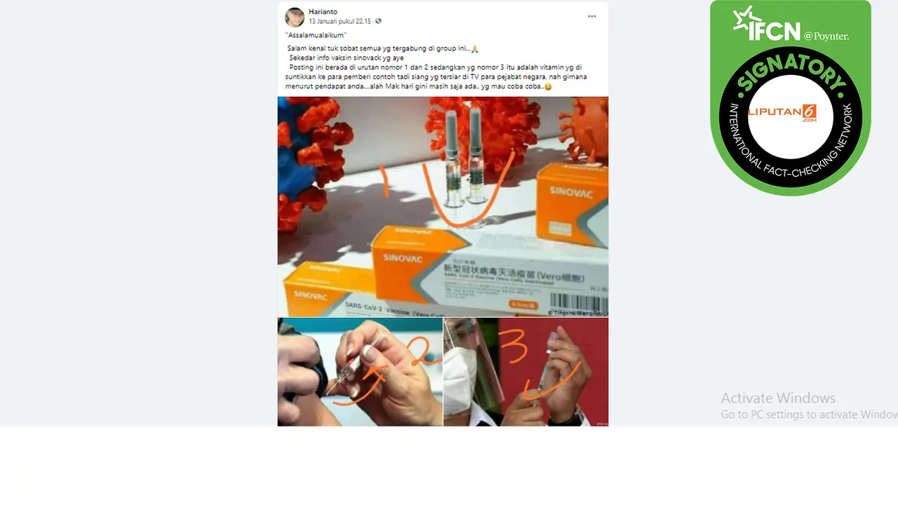 Klaim vitamin yang disuntikan ke Jokowi saat vaksinasi