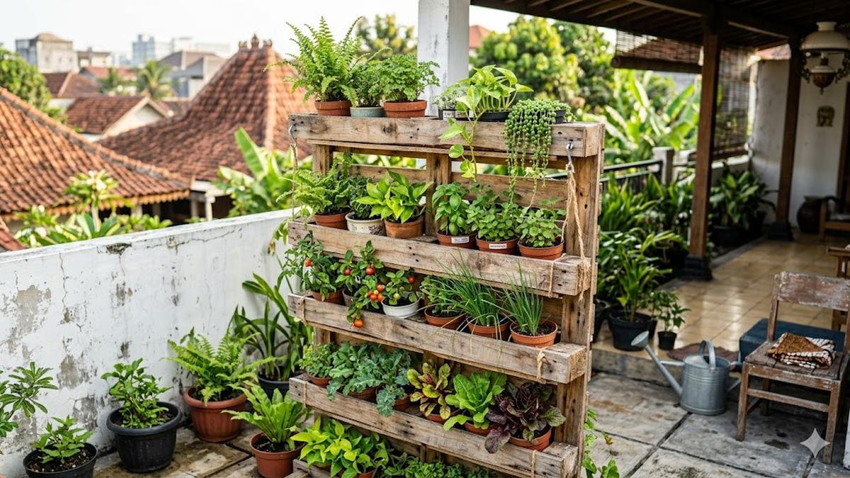 12 Inspirasi Rak Tanam Sederhana dari Kayu Bekas untuk Kebun Rumah yang Estetik