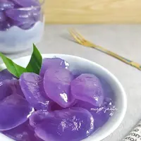 Manisan kolang-kaling Bunga Telang. (dok. Cookpad/@Mira_Jabir)
