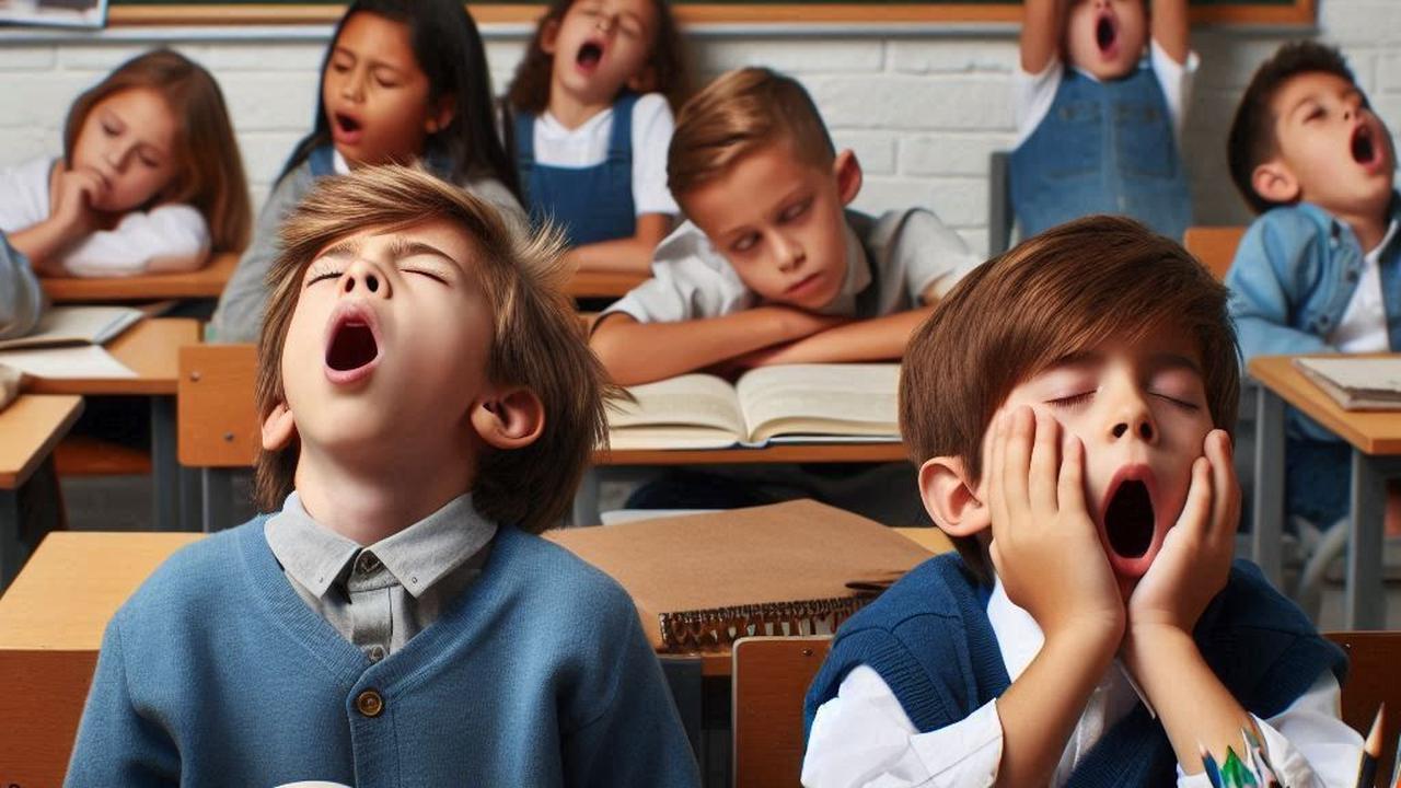 Ilustrasi Anak Sekolah mengantuk