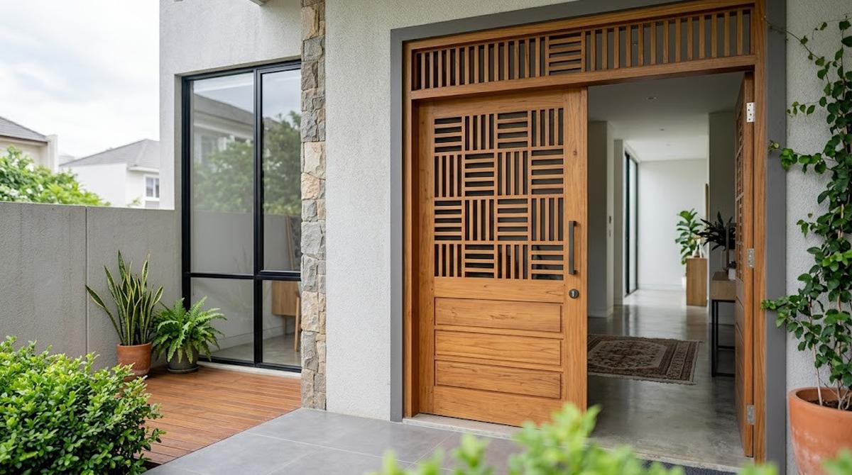 Ide Pintu dengan Kisi-Kisi untuk Rumah yang Membutuhkan Sirkulasi Udara
