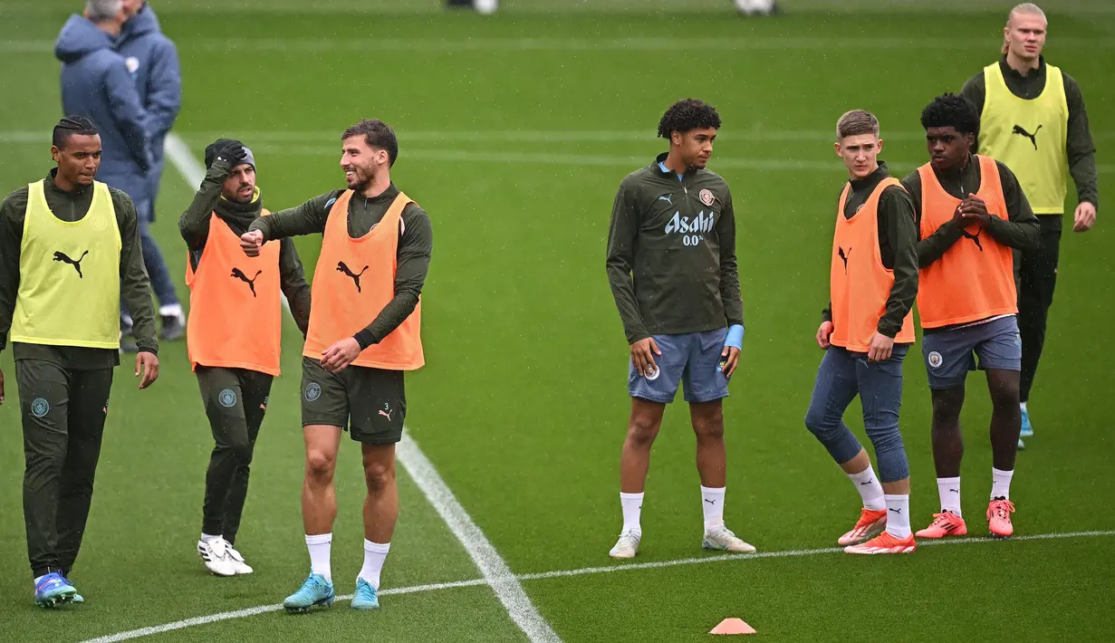 Manchester City akan melakoni laga kedua Liga Champions 2024/2025 melawan Slovan Bratislava di Stadion Nasional Slovakia, Rabu (2/10/2024) WIB dini hari nanti. (Paul ELLIS/AFP)