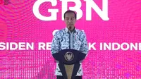 Presiden Jokowi saat menghadiri acara Gelar Batik Nusantara di Senayan Park Jakarta. (Istimewa)