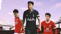 Ilustrasi - Takehiro Tomiyasu, Son Heung-min, Wataru Endo (Bola.com/Adreanus Titus)