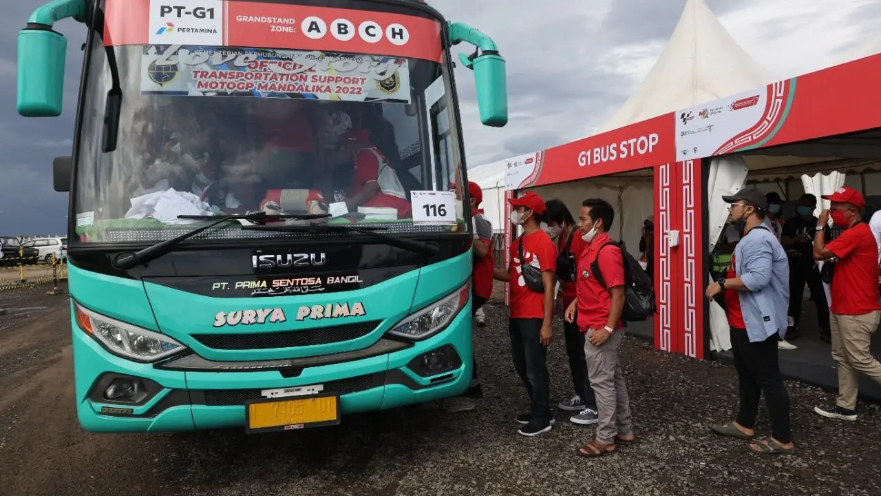 Kementerian Perhubungan akan melakukan evaluasi terhadap program bantuan bus pada gelaran MotoGP Mandalika. (Dok Kemenhub)