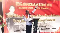 Gubernur Sumut, Edy Rahmayadi, saat acara pemberian rekor jalan terpanjang di Indonesia