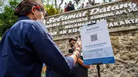 Menteri Pariwisata dan ekonomi kreatif Sandiaga Salahuddin Uno mengunjungi Desa Wisata Nglanggeran, Kecamatan Patuk, Kabupaten Gunung Kidul, Yogyakarta. (Ist)
