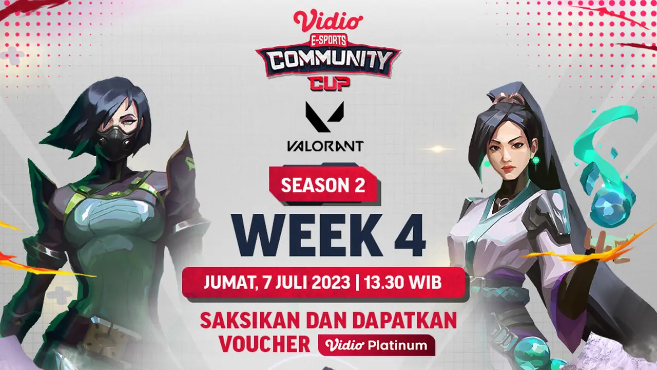 GRATIS di Vidio, Live Streaming Valorant Vidio Community Cup Season 2 Week 4 Jumat, 7 Juli