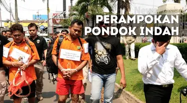 Jatanras Polda Metro Jaya melakukan prarekonstruksi kasus perampokan dan penyanderaan di Pondok Indah, Jakarta Selatan.