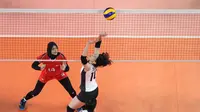 Timnas voli putri Indonesia harus mengakui kekalahan dengan skor 0-3 dari Jepang pada pertandingan pertama Grup A Asian Games 2018. (INASGOC)