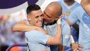 Manchester City berhasil memastikan diri sebagai juara Liga Primer Inggris 2023-2024. (AP Photo/Dave Thompson)