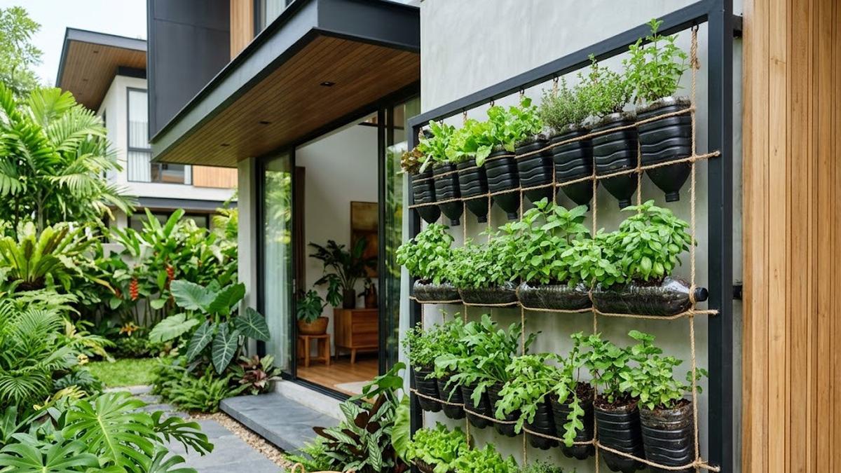Cara Membuat Kebun Botol Bekas Bertingkat yang Hemat Tempat, Berkebun Vertikal Murah di Lahan Sempit